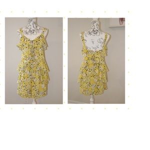 MICHAEL KORS Yellow floral above the knee dress